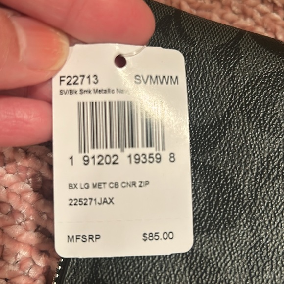 Coach wristlet wallet black smoke Metallic Navy, NWT - Picture 3 of 10